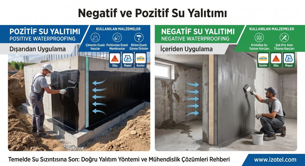 Temelde Su Sızıntısına Son: Negatif ve Pozitif Su Yalıtımı Nedir, Hangi Malzeme Kullanılır?