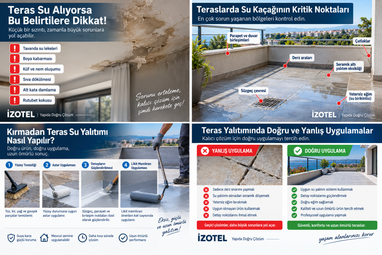 Teras Su Alıyor:Kırmadan Su Yalıtımı Yapılır mı?