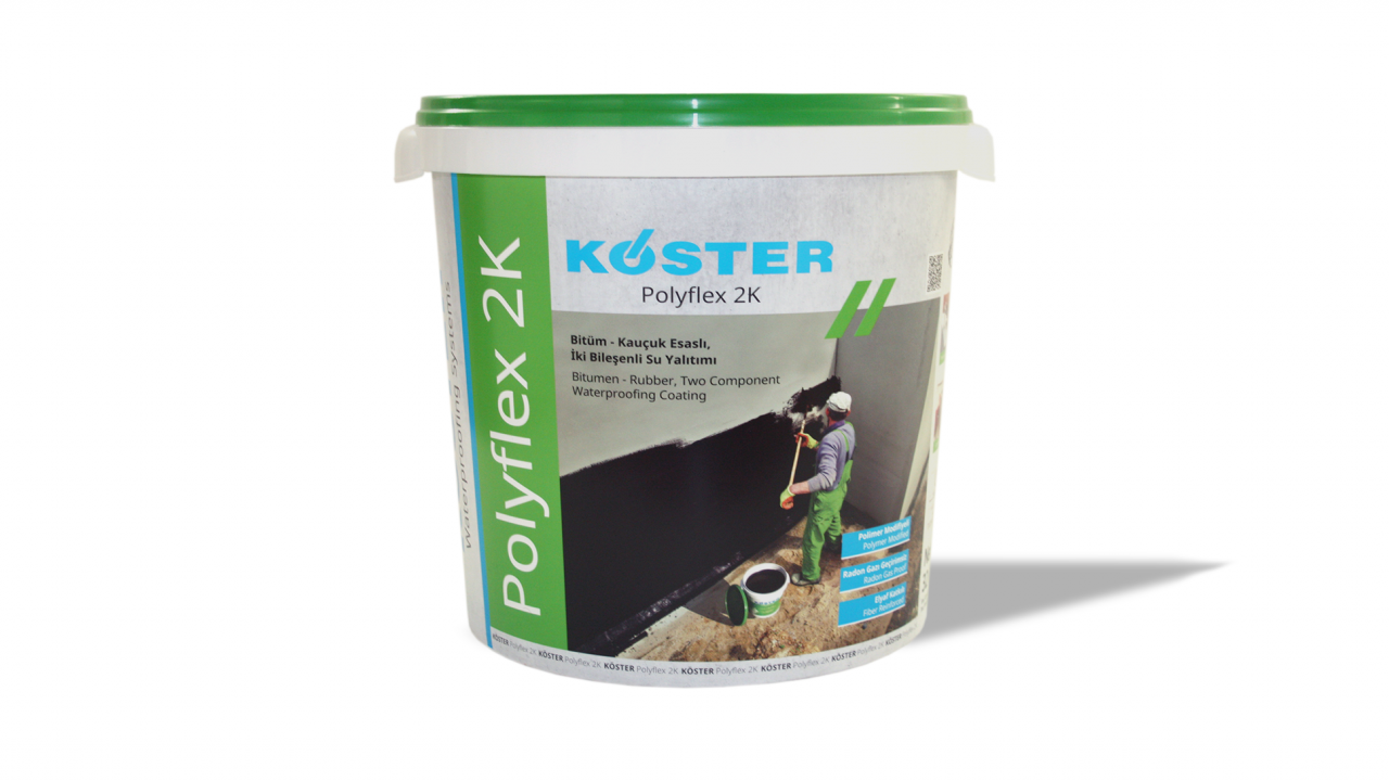 Polyflex 2K Kauçuk-Bitüm Esaslı, İki Komponentli Su Yalıtımı Ürünü 32KG'LIK AMBALAJ