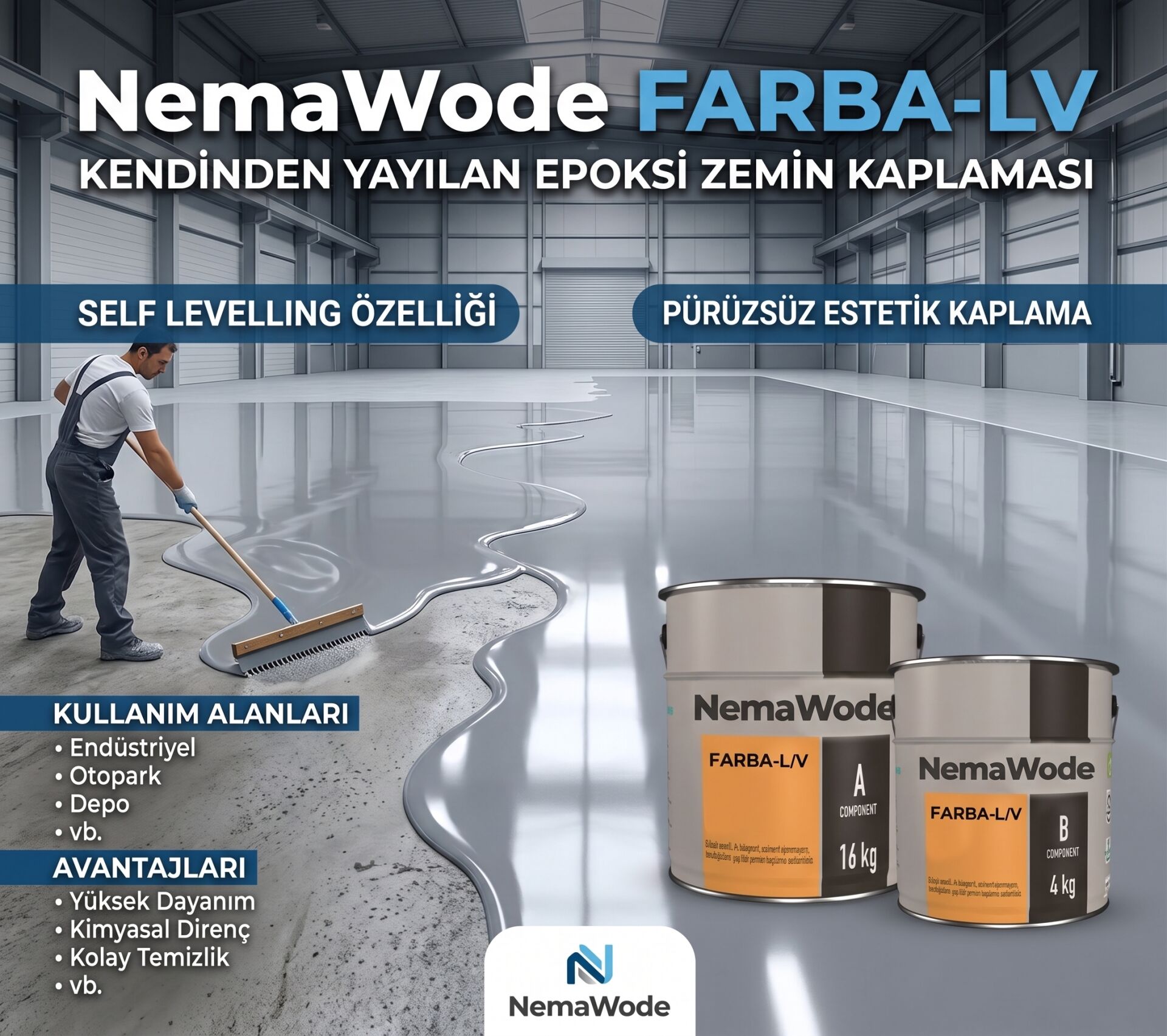 FARBA-LV KENDİNDEN YAYILAN EPOKSİ ZEMİN KAPLAMASI