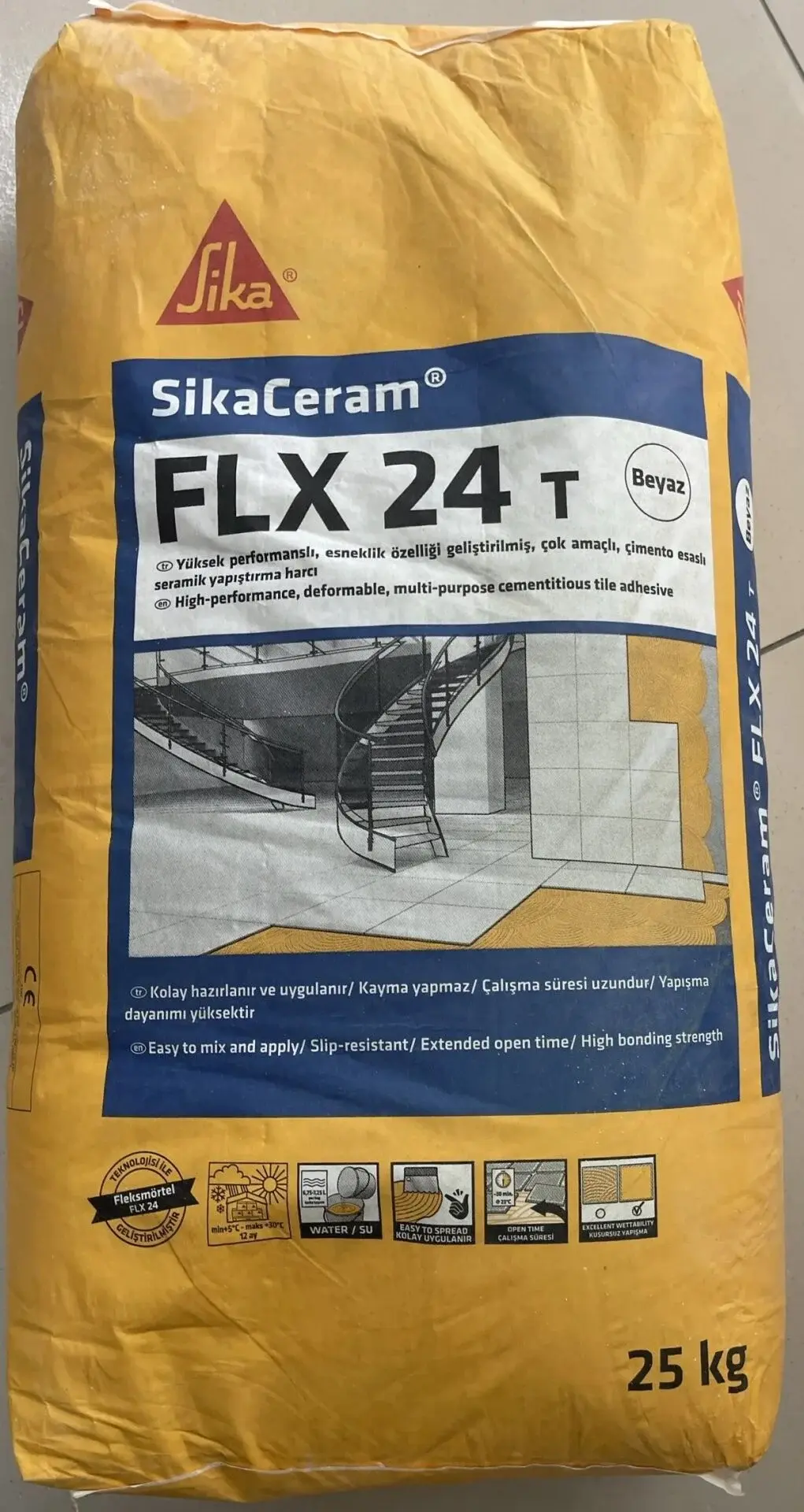 SikaCeram®FLX 24 T Yüksek Performanslı Seramik YapıştırıcısıYüksek Performanslı Seramik Yapıştırıcısı