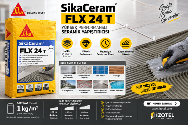 SikaCeram®FLX 24 T Yüksek Performanslı Seramik YapıştırıcısıYüksek Performanslı Seramik Yapıştırıcısı