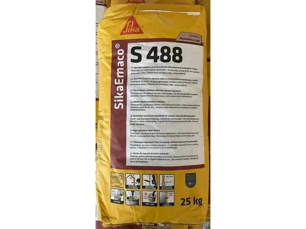 SikaEmaco® S 488 Çimento esaslı, tiksotropik, büzülme yapmayan, yapısal tamir harcı